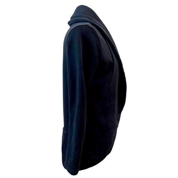 James Perse Shawl Collar Open Front Circle Sweater Sweatshirt Black French Terry - Picture 3 of 7